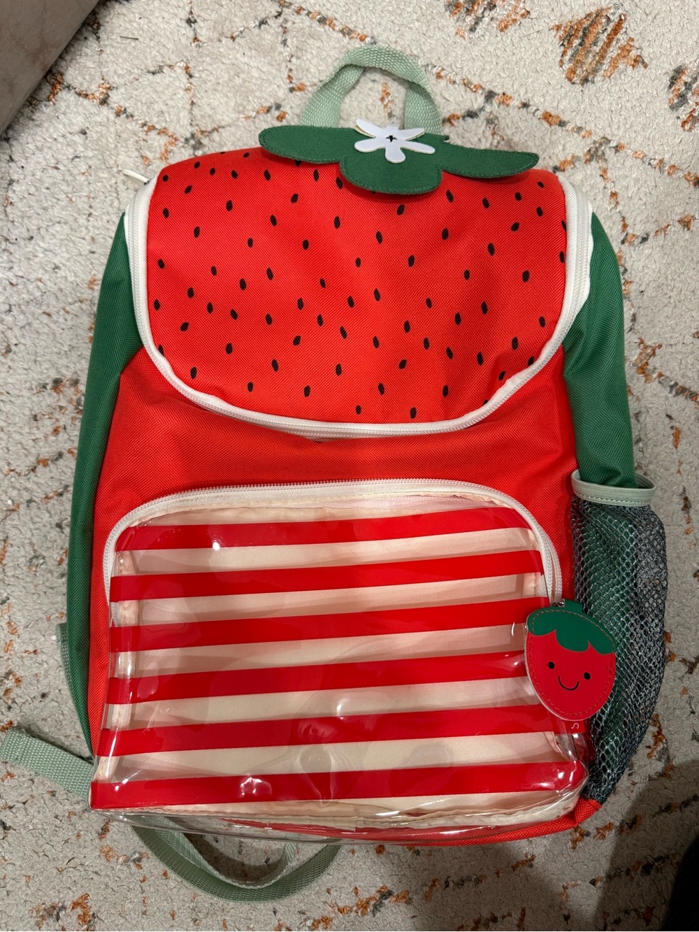 Skip Hop Strawberry Kids Backpack - Red & Green